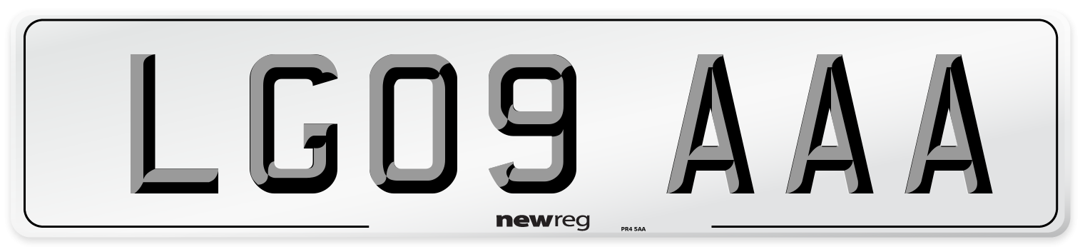 LG09 AAA Number Plate from New Reg